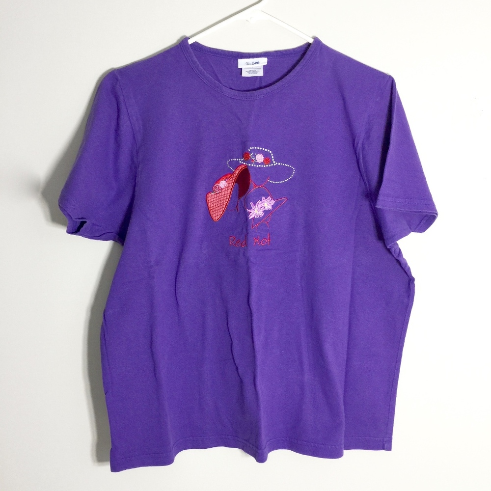 Ms. Lee Red Hot Embroidered SS T-Shirt